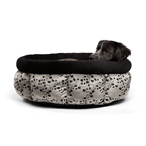 Disney Nightmare Before Christmas Jack Skellington Jumbo Cuddle Cup Dog Bed / Cat Bed, Machine Washable, High Walls for Deep Sleep, Dirt/ Water Resistant Bottom, For Pets upto 20lbs