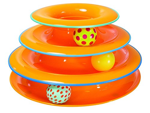 Petstages Tower of Tracks Ball and Track Interactive Toy for Cats, Fun Cat Game