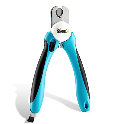 Dog Nail Clippers and Trimmer By Boshel – With Safety Guard to Avoid Over-cutting Nails & Free Nail File – Razor Sharp Blades – Sturdy Non Slip Handles – For Safe, Professional At Home Grooming