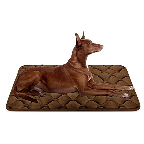 Hero Dog Large Dog Bed Mat 42 Inch Crate Pad Anti Slip Mattress Washable for Pets Sleeping (Coffee L)