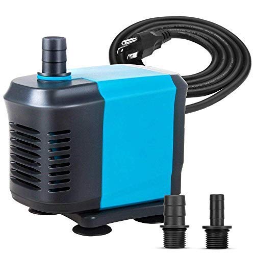KEDSUM 660GPH Submersible Pump(3000L/H,55W), Ultra Quiet Water Pump with 6ft High Lift, Fountain Pump with 4.2ft Power Cord, 3 Nozzles for Fish Tank, Aquarium, Statuary, Hydroponics