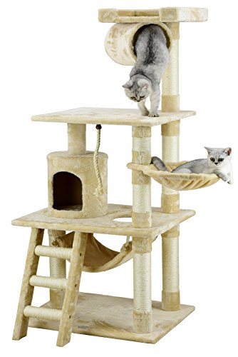 Go Pet Club 62″ Cat Tree Condo Furniture Beige Color