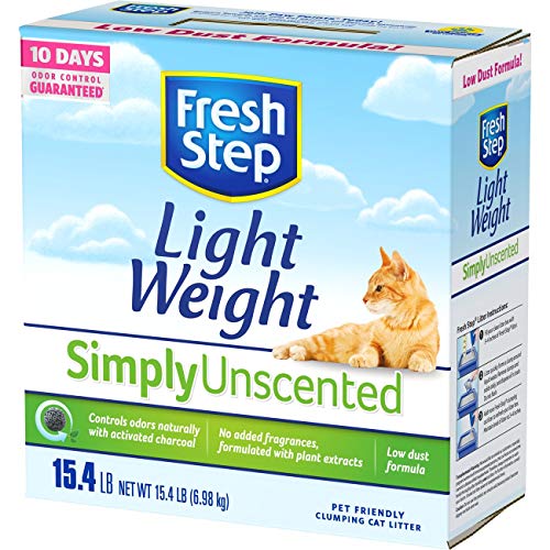 Fresh Step Simply Unscented Lightweight Litter, Clumping Cat Litter, 15.4 Pounds