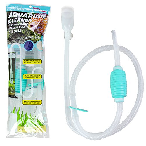 Genuine TERA PUMP Aquarium Cleaner Aquarium Fish Tank Gravel Sand Cleaner with Long Nozzle N Water Flow Controller – BPA Free (model: TRFTCLN)