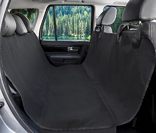BarksBar Original Pet Seat Cover for Cars – Black, WaterProof & Hammock Convertible (Standard, Black)
