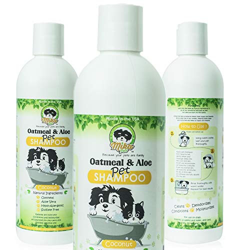 Natural Hypoallergenic Oatmeal Dog Shampoo: Itchy Dry Sensitive Skin Dandruff Wash For Large & Small Breed Adult & Puppy Dogs – Deodorizing & Moisturizing Aloe Pet Hair Grooming Formula – Cruelty Free
