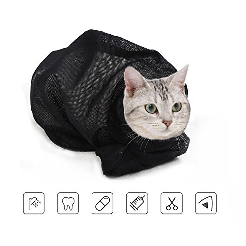 ASOCEA Cat Grooming Bag Biting & Scratching Resisted for Bathing Injecting Examining Nail Trimming