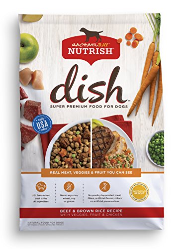 Rachael Ray Nutrish Dish Natural Dry Dog Food, Beef & Brown Rice Recipe With Veggies, Fruit & Chicken, 23 Lbs