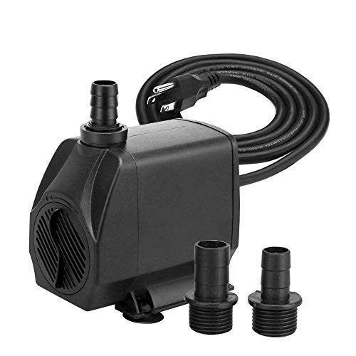 KEDSUM 880GPH Submersible Pump(3500L/H, 100W), Ultra Quiet Water Pump with 13ft High Lift, Fountain Pump with 5.9 ft Power Cord, 3 Nozzles for Fish Tank, Pond, Aquarium, Statuary, Hydroponics