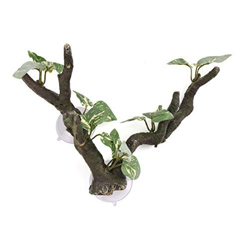 uxcell Green Brown Resin Tree Root Vine Terrarium Aquarium Landscape Decor for Reptiles