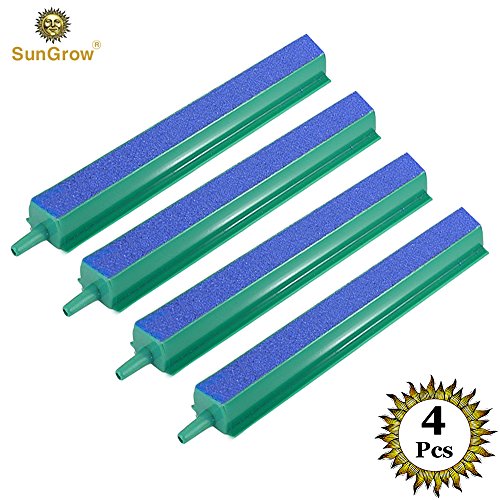 4 Air Stone Bars – Produces Bubbles, Aeration, Oxygen & Water Movement – Easy to Connect Bubble Bars – 100% Safe Non Toxic Mineral for Pets – for Optimal Health of Guppies, Shrimp & Mollies